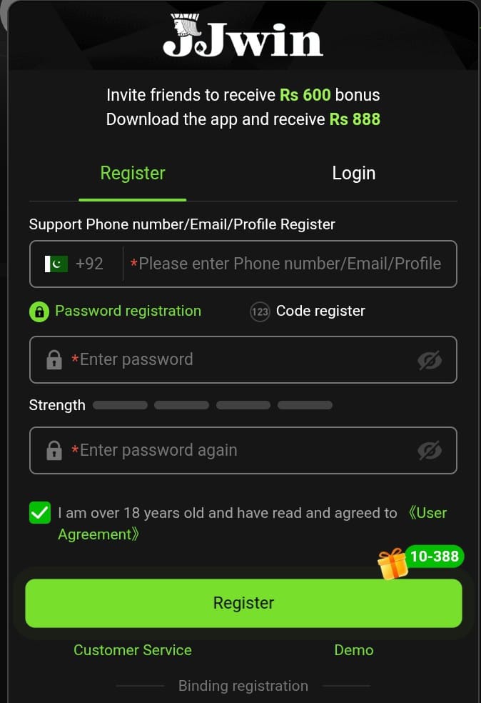  Mobile game account registration process