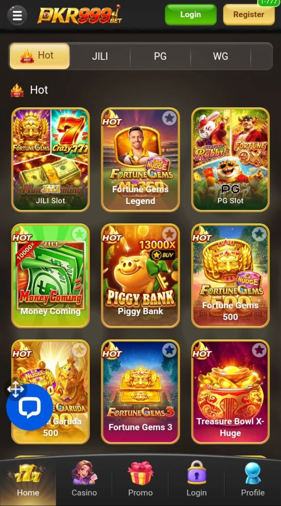 Online gaming interface on mobile